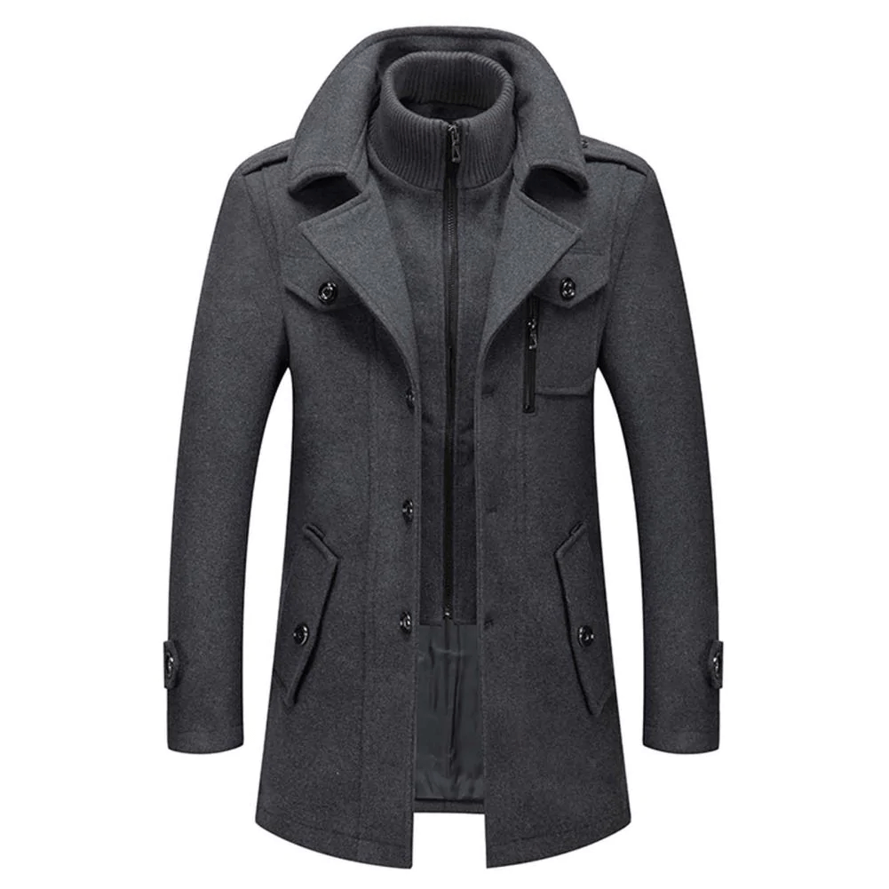 Tommy - Men’s Long Wool Blend Coat